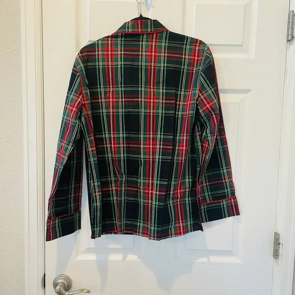 New J.Crew Womens Cotton Tartan Pajama Top Size S #72